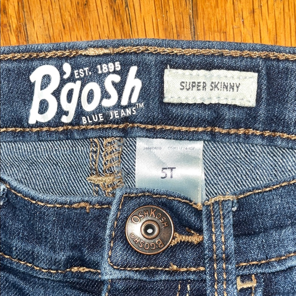 OshKosh B’gosh Super Skinny Blue Denim Jeans Size 5T - Picture 2 of 11